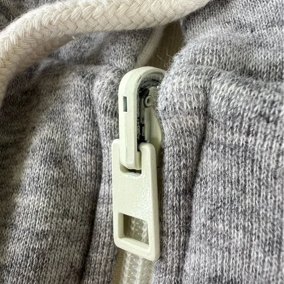 Madewell MWL Reversible Puffer Hoodie Jacket Gray Cream XXS Cropped Thick GUC
